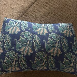 John Robshaw Blue and Teal Floral Pillow